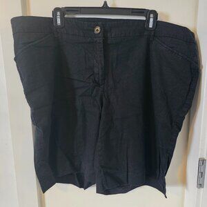 Black Linen Blend Shorts Size 20